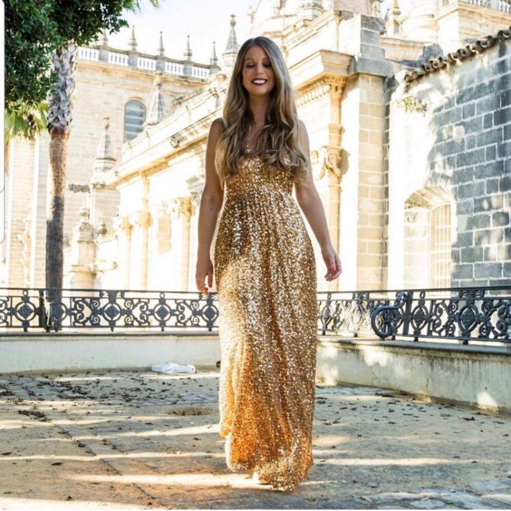 Zara limited edition gold sequin dress